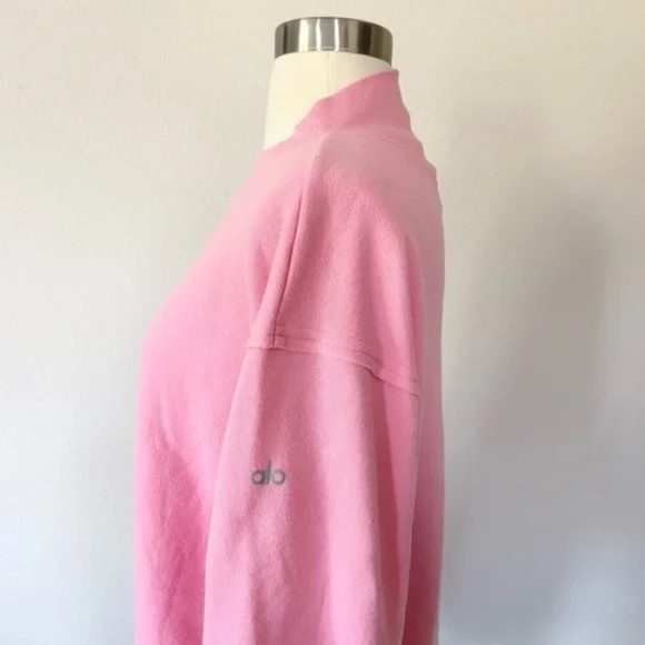 ALO Yoga Freestyle Mock Neck Sweatshirt Sweet Pink Medium - Picture 3 of 5